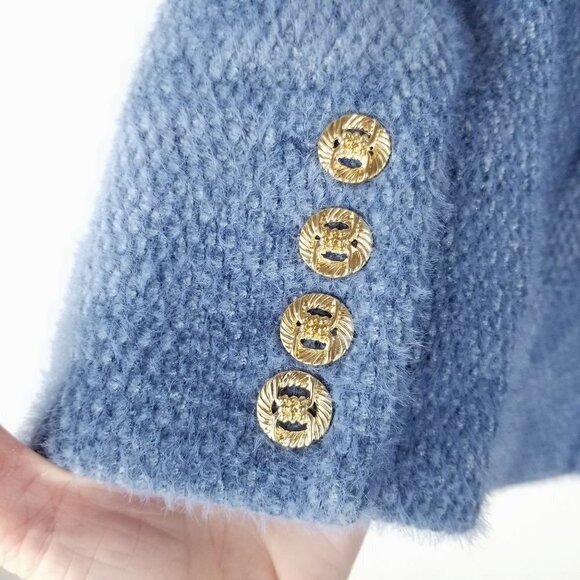 WE Are Blue Blazer Jacket Size Large Eyelash Fabric 3 Button Office, Career - Picture 7 of 12